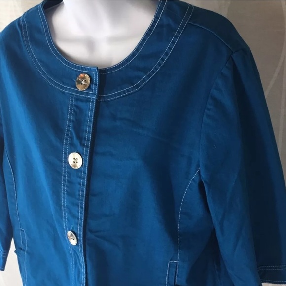 Tanjay Petite Blue Jacket 12p 3/4 sleeve - Picture 2 of 6